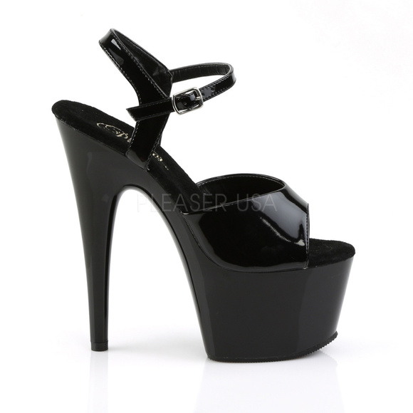 High Heel Platform Peep Toe Patent Leather Shoes - Picture 4 of 4